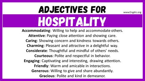hospitality words and phrases.